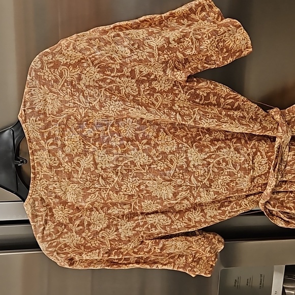 💕FAHERTY💕 Ashley Linen Dress ~ Bronze Riviera Floral XS NWT - Picture 11 of 16